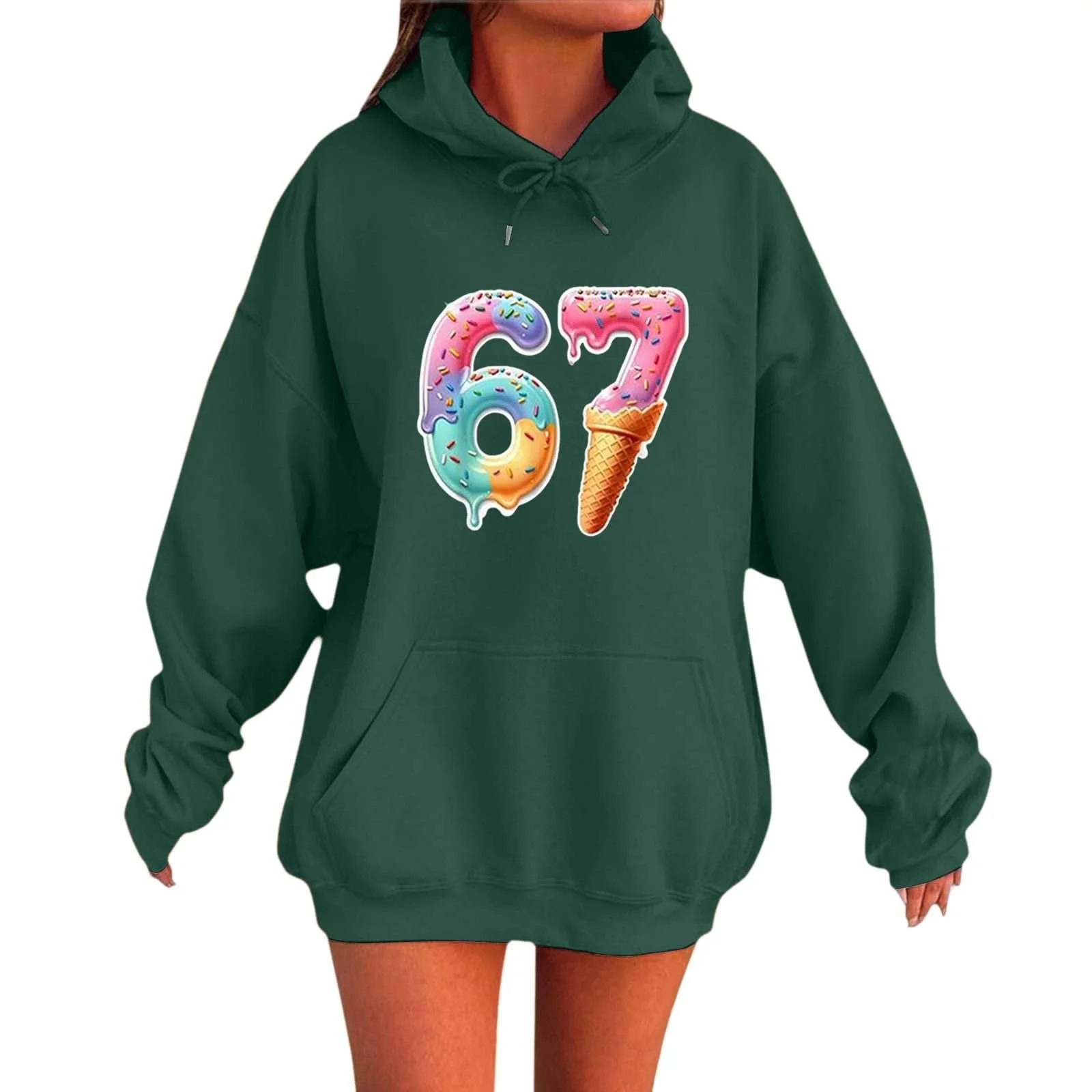 Худи Толстовка для девочки Детский повседневный модный худи с принтом Мягкий флисовый теплый дышащий свитшот Удобная толстовка для отдыха и игр Куртка на молнии с длинными рукавами, фото №1