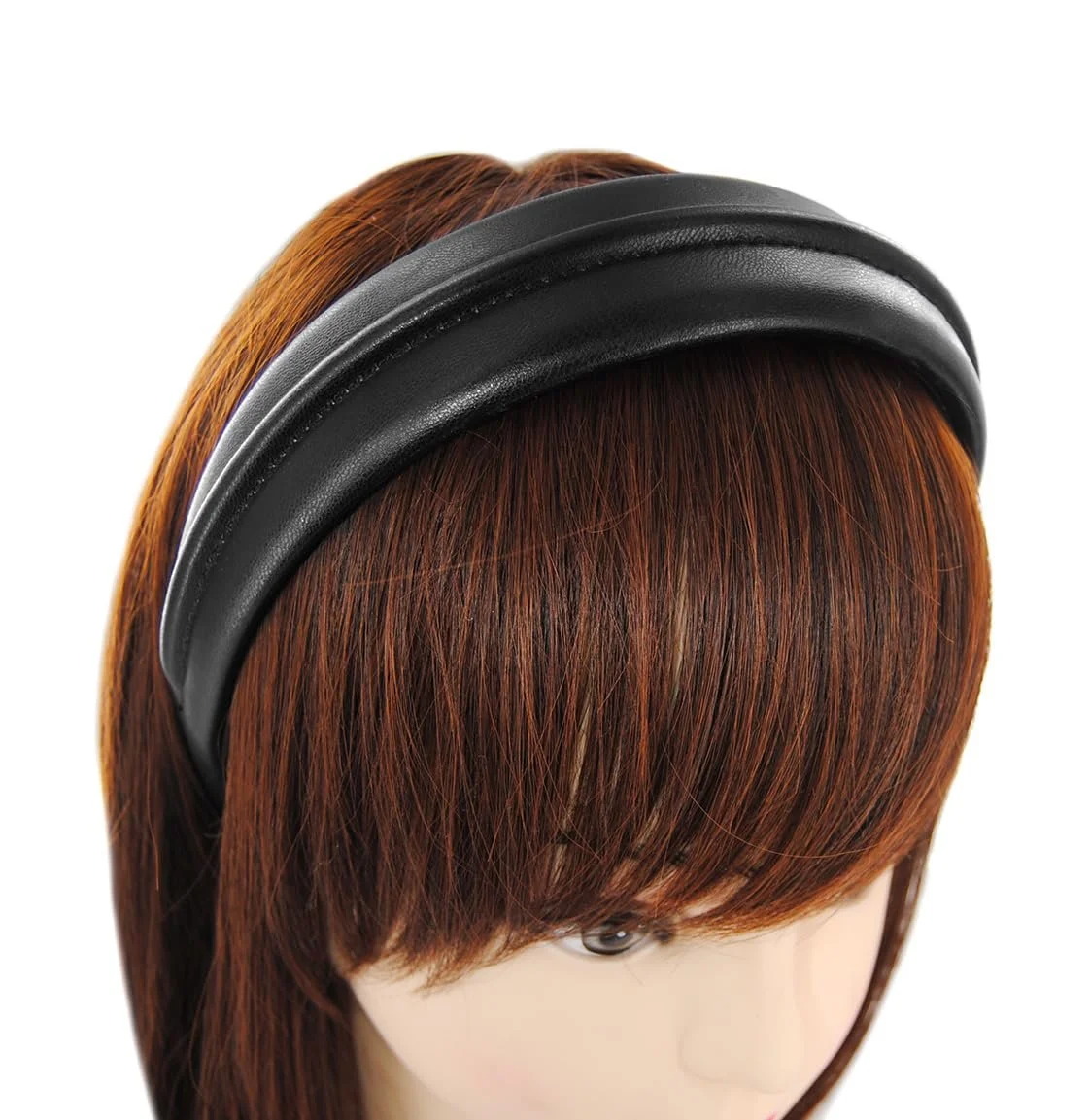 Обруч Широкий зі штучної шкіри axy HR27E Чорний, фото №2