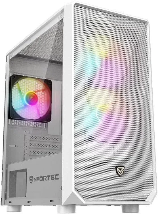 Корпус для ПК Nfortec DYS / Mid Tower / ARGB / Закаленное стекло / Без БП / Белый, фото №1
