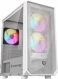 Корпус для ПК Nfortec DYS / Mid Tower / ARGB / Закаленное стекло / Без БП / Белый - Фото 1