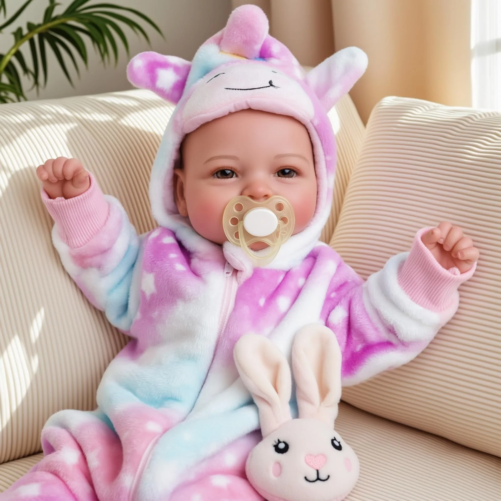 Кукла BABESIDE, 43 см, для девочки с тканевым телом, очаровательным нарядом, пустышкой и бутылочкой в подарок для детей от 2 лет, фото №6 Кукла BABESIDE, 43 см, для девочки с тканевым телом, очаровательным нарядом, пустышкой и бутылочкой в подарок для детей от 2 лет, фото №6