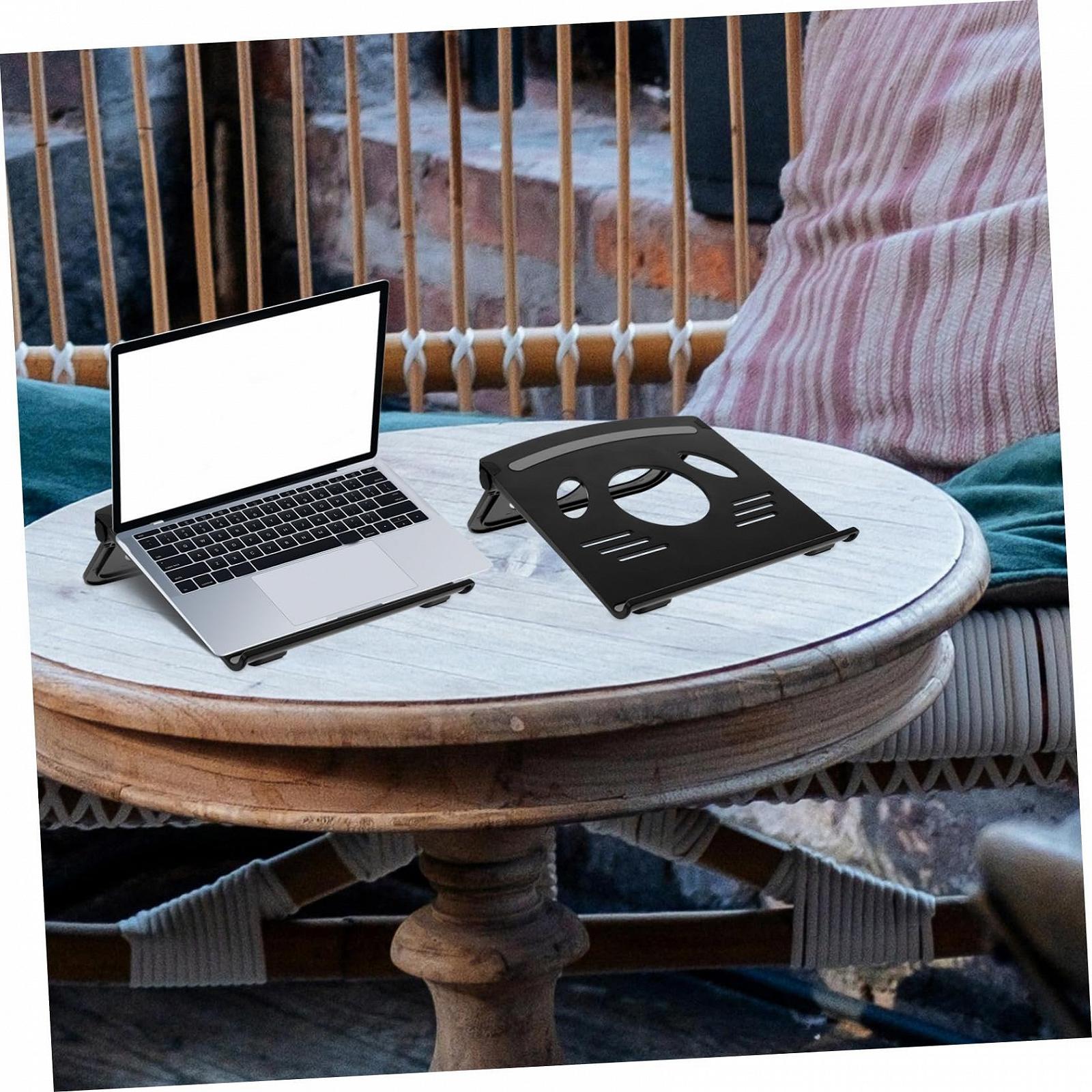 Підставка для ноутбука ABS з протиковзкими накладками, складана, портативна, для дому, сіра, фото №8