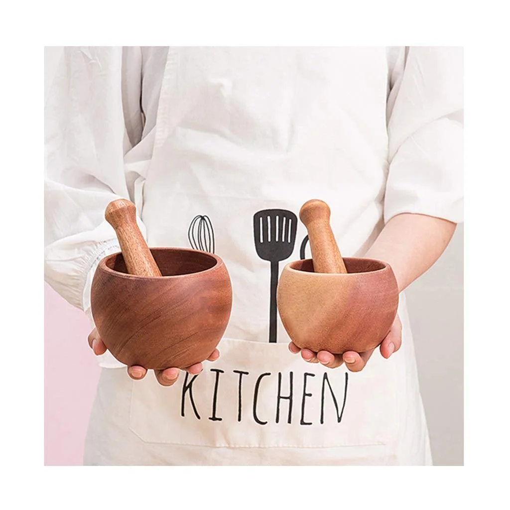 Ступка і товкачик Деревʼяна ручна часникодавка Побутова, фото №3