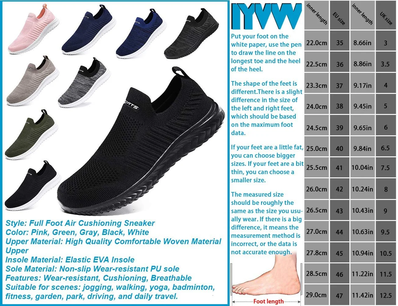 Унісекс Дорослі Кросівки для Шосейного Бігу Спортивне Взуття Зручні Ультралегкі, фото №6