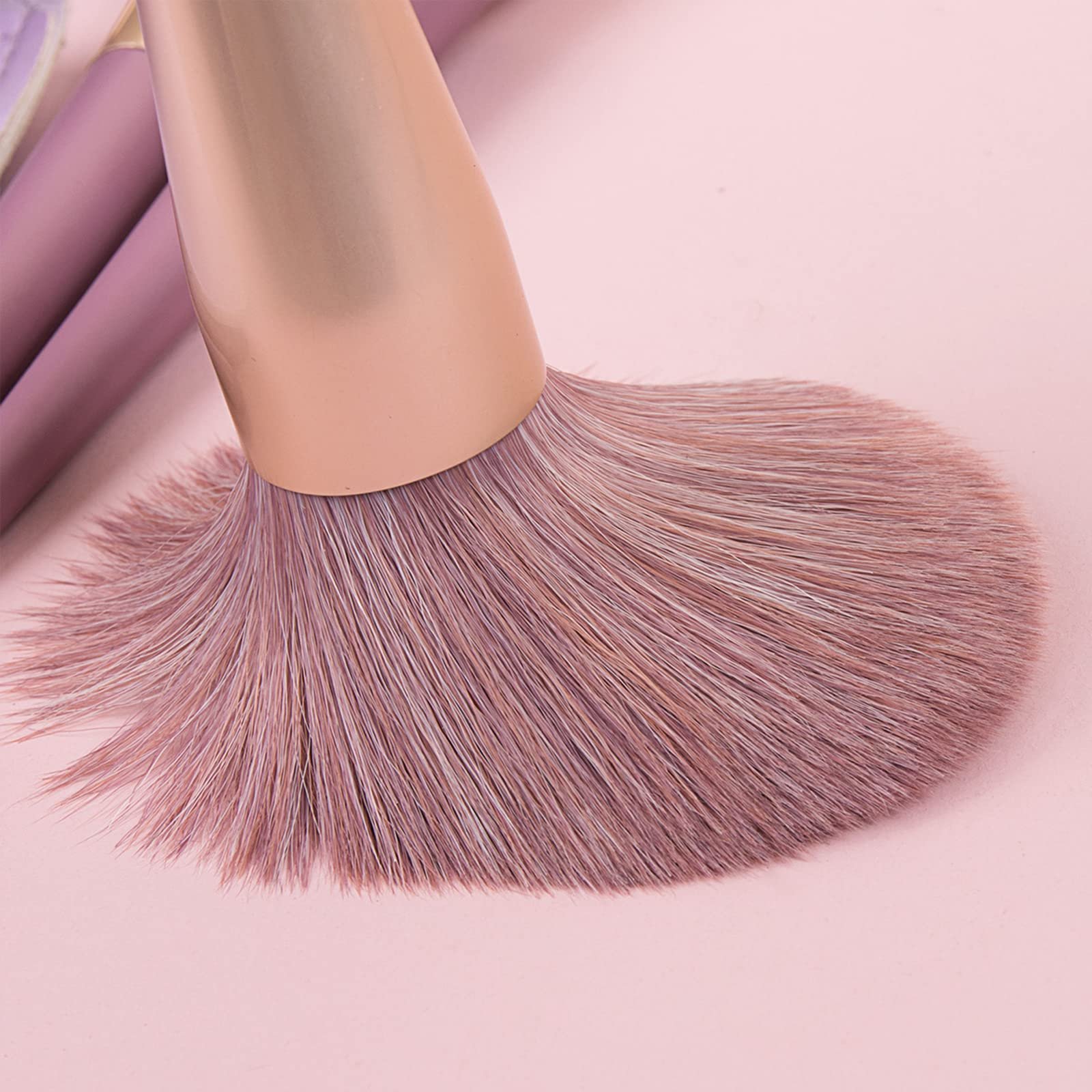 Набор кистей для макияжа Lavender для продвинутого уровня, синтетические, для теней, подводки, консилера и контура (9 штук), фото №5