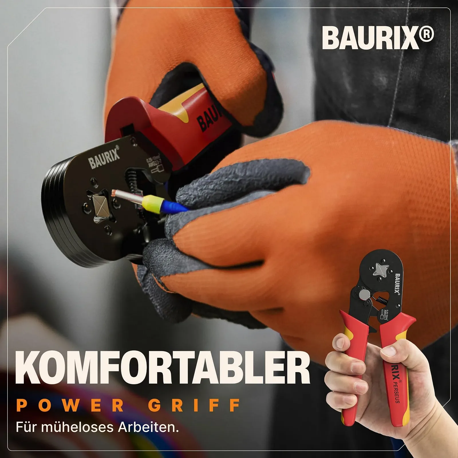 Набор для кримпинга BAURIX Perseus с 1800 наконечниками и стриппером 0.25-10 mm² 4-Edges, фото №6