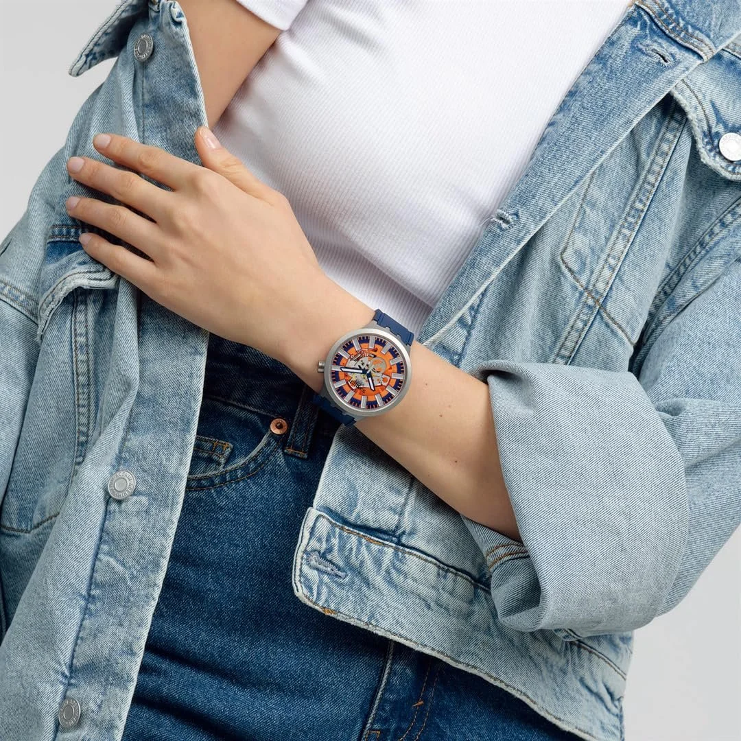 Часы Swatch Orange In The Works Синий, фото №5 Часы Swatch Orange In The Works Синий, фото №5