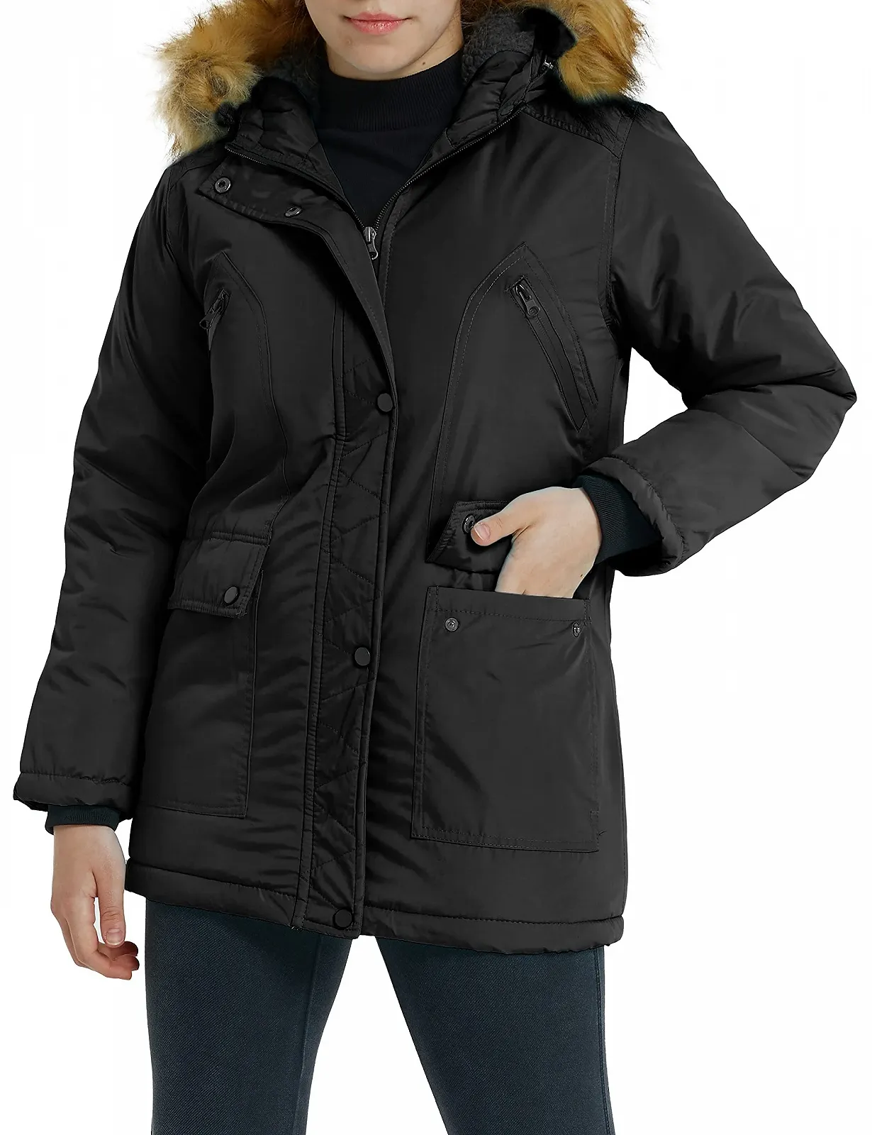 Зимове пальто для дівчат ZSHOW з бавовняною підкладкою, водовідштовхувальна куртка, фото №2