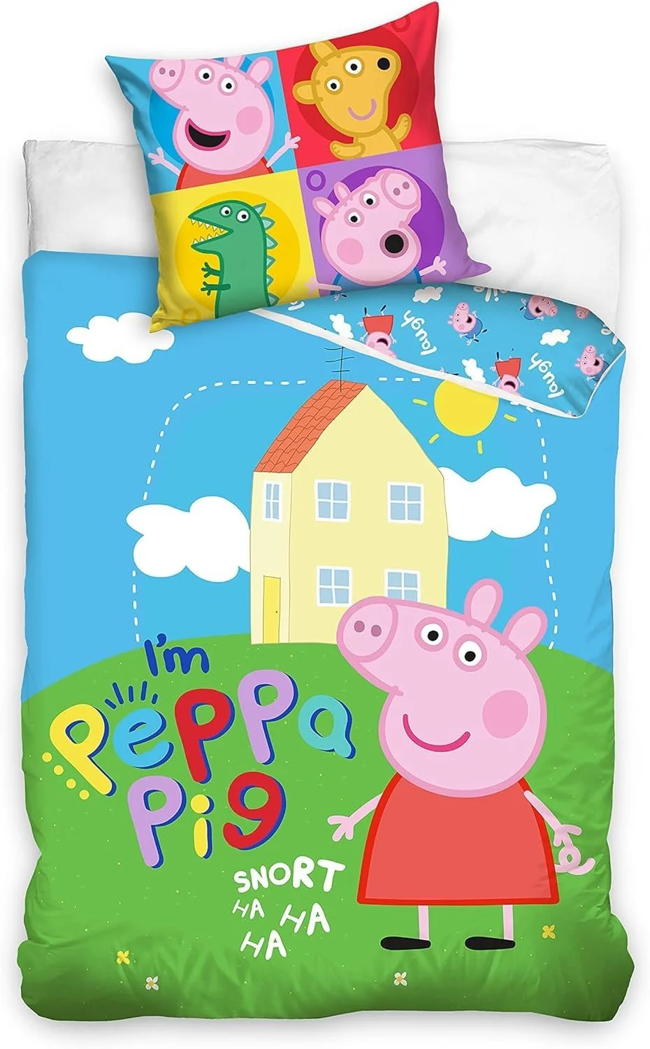 Постельное белье детское Carbotex Peppa Pig PP213001 2 предмета Хлопок Разноцветное 135 х 200 см 80 х 80 см, фото №1