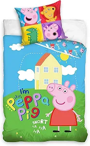 Постельное белье детское Carbotex Peppa Pig PP213001 2 предмета Хлопок Разноцветное 135 х 200 см 80 х 80 см - Фото 1