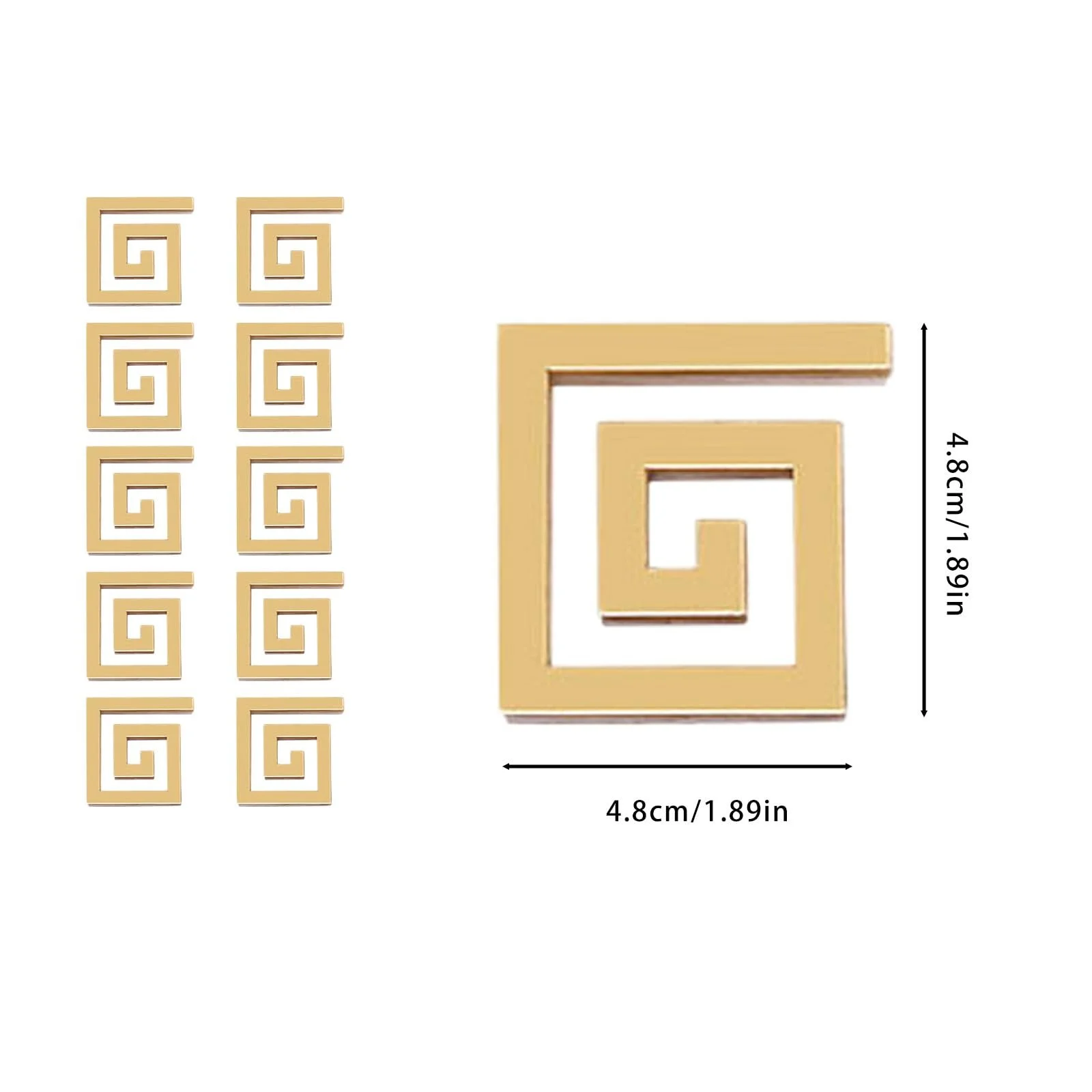 Набір наклейок на стіну 60 шт. Mirror Stickers Gold Living Room Bedroom Kitchen, фото №2