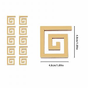 Набір наклейок на стіну 60 шт. Mirror Stickers Gold Living Room Bedroom Kitchen synthetic.ua - Фото 1