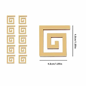 Набір наклейок на стіну 60 шт. Mirror Stickers Gold Living Room Bedroom Kitchen synthetic.ua - Фото 1