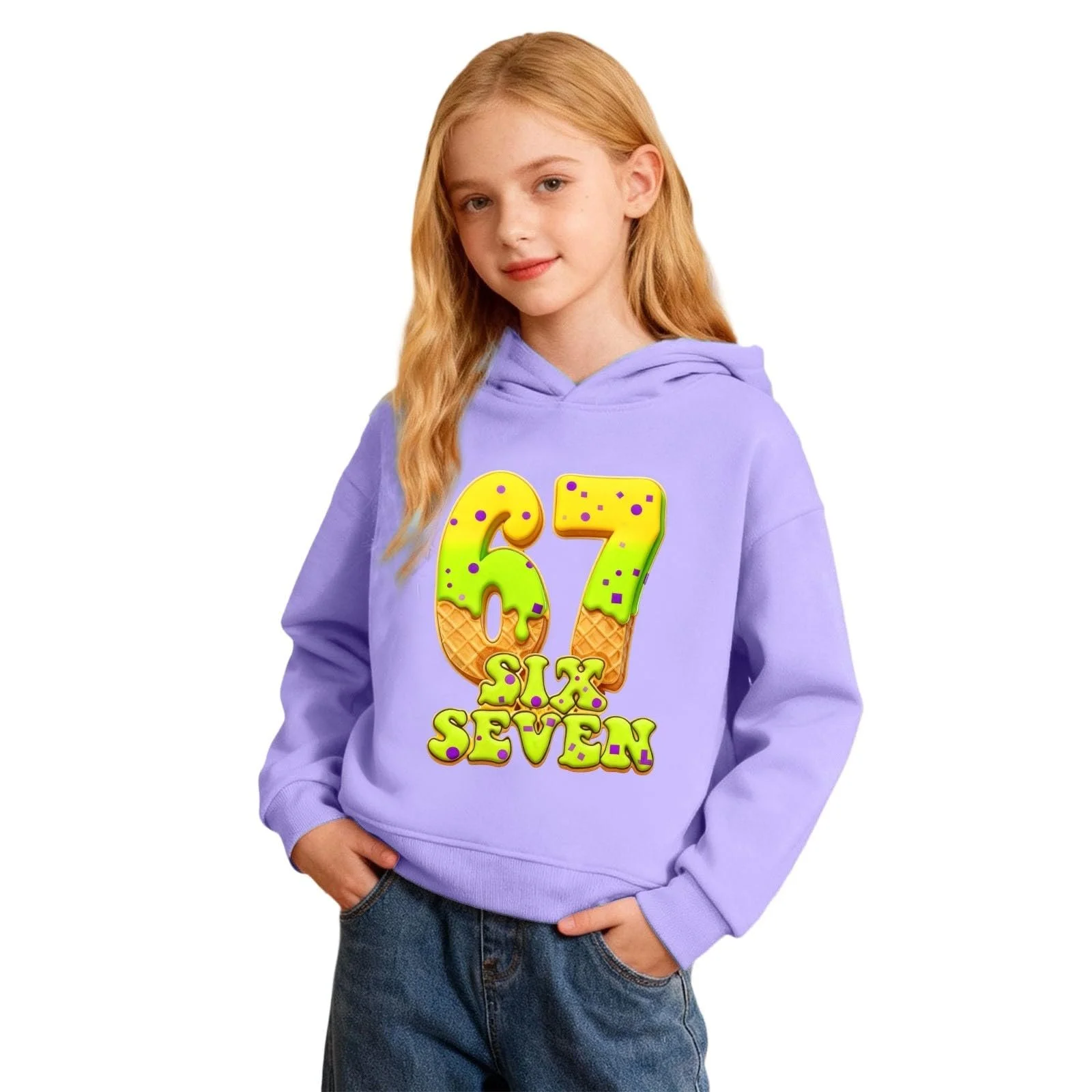 Худи с принтом 67, фото №2