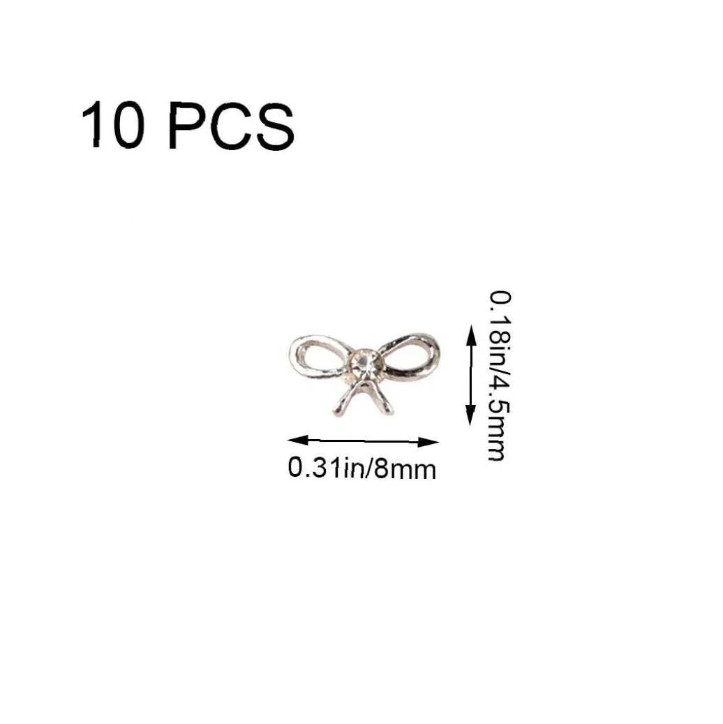 Стразы для ногтей 3D Хрустальный бантик для украшения ногтей, маникюра, DIY, 10 шт, фото №5