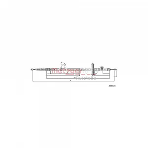 Трос стояночного тормоза METZGER 11.5831 для OPEL, задний левый - Фото 1