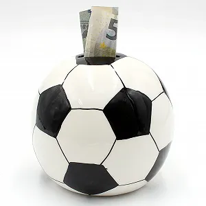 Скарбничка W-10018484 Football 10 х 10 х 10 см Чорно-біла - Фото 1
