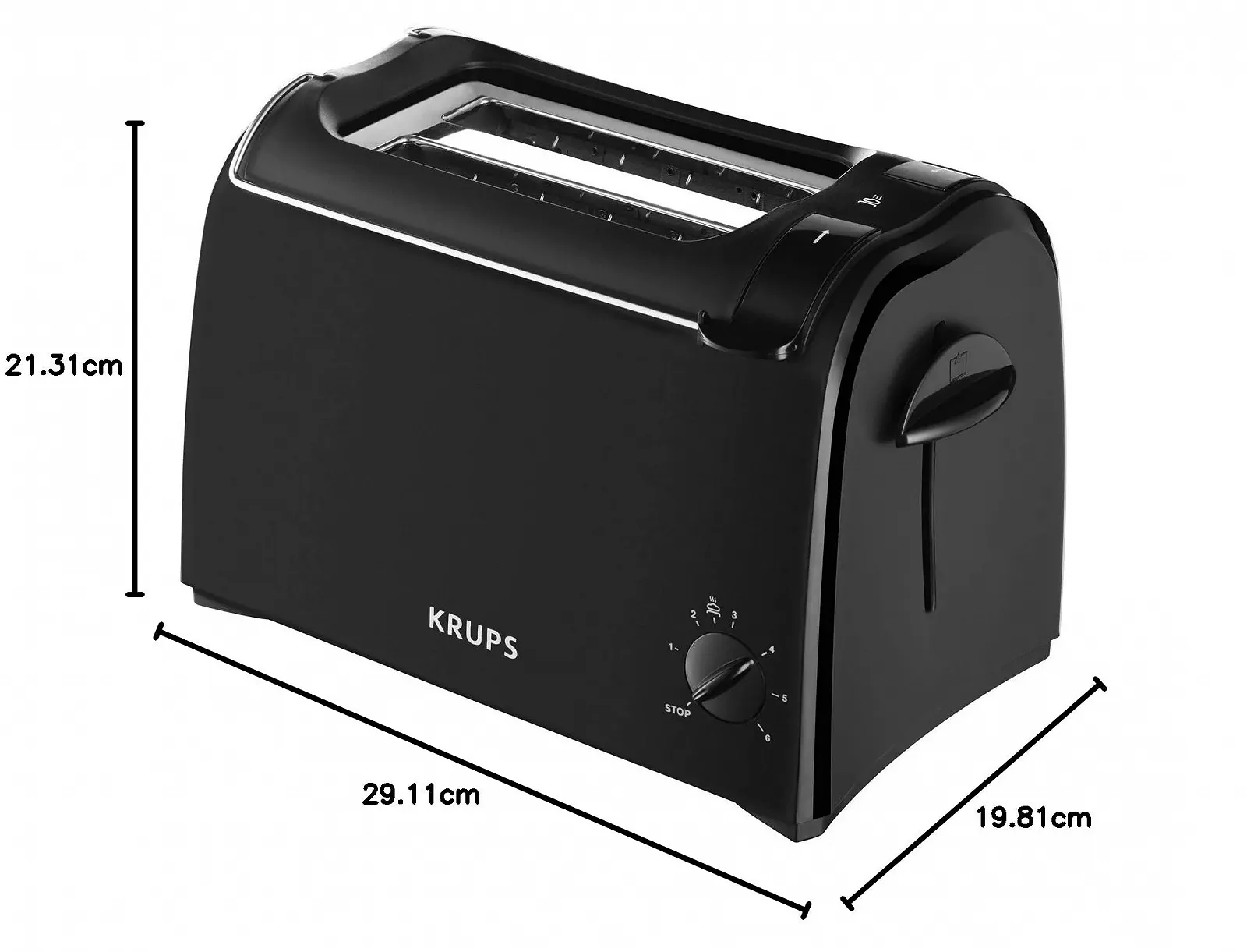 Тостер Krups KH1518 з вбудованою насадкою для хліба, чорний, пластик, 1 літр, фото №8