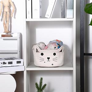 Корзина для хранения Плетеная с кошачьими ушками synthetic.ua - Фото 1