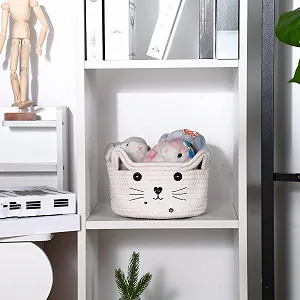 Корзина для хранения Плетеная с кошачьими ушками synthetic.ua - Фото 1