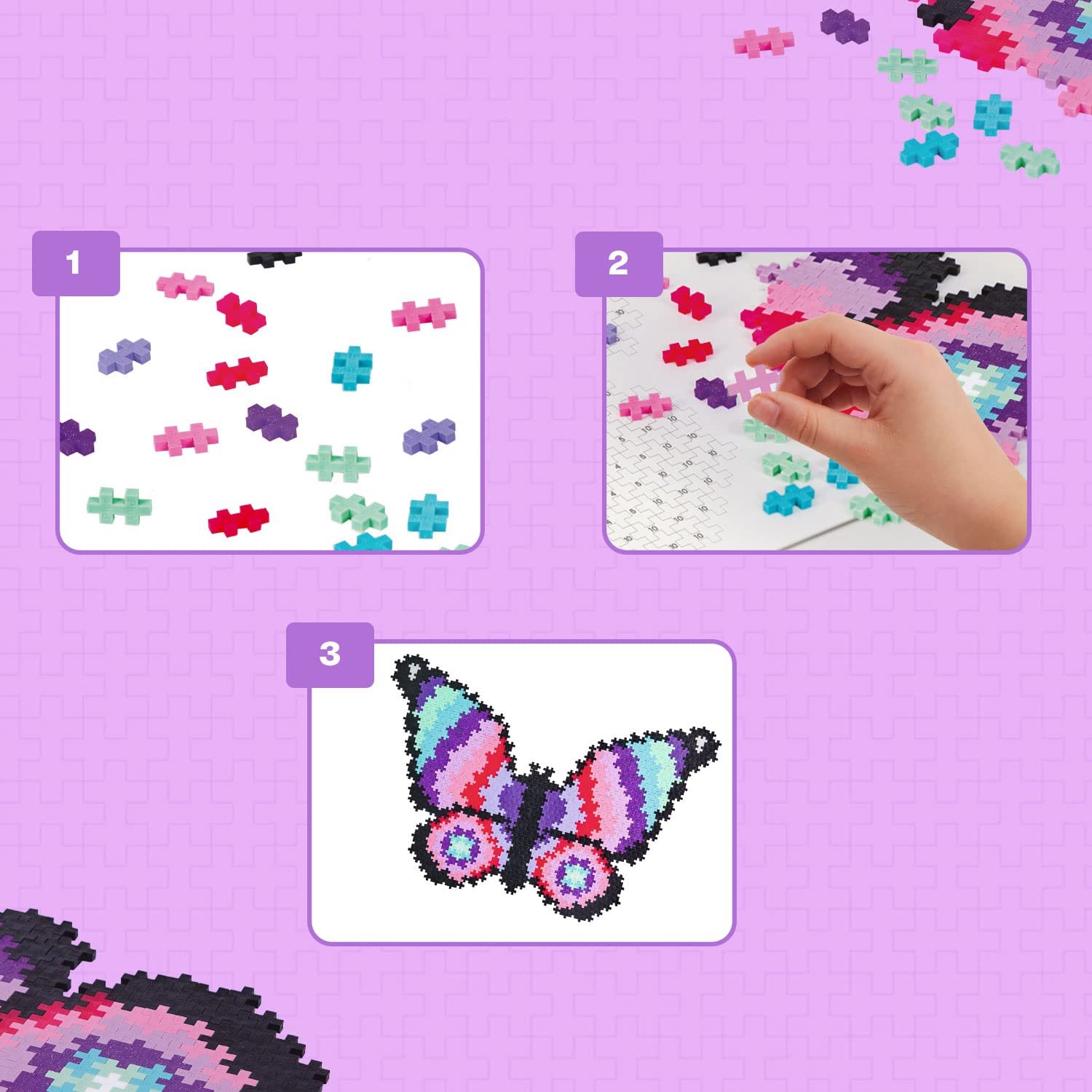 Пазл Plus Plus Бабочка с цифрами 800 деталей для детей от 7 лет, фото №4