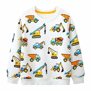 Свитшот JinBei для мальчиков, пуловер спортивный детский, хлопковый джемпер, свитер с длинными рукавами, повседневный мультяшный принт животных, уличный стиль, школьные топы, возраст 2-7 лет, размер 92-122 - Фото 1