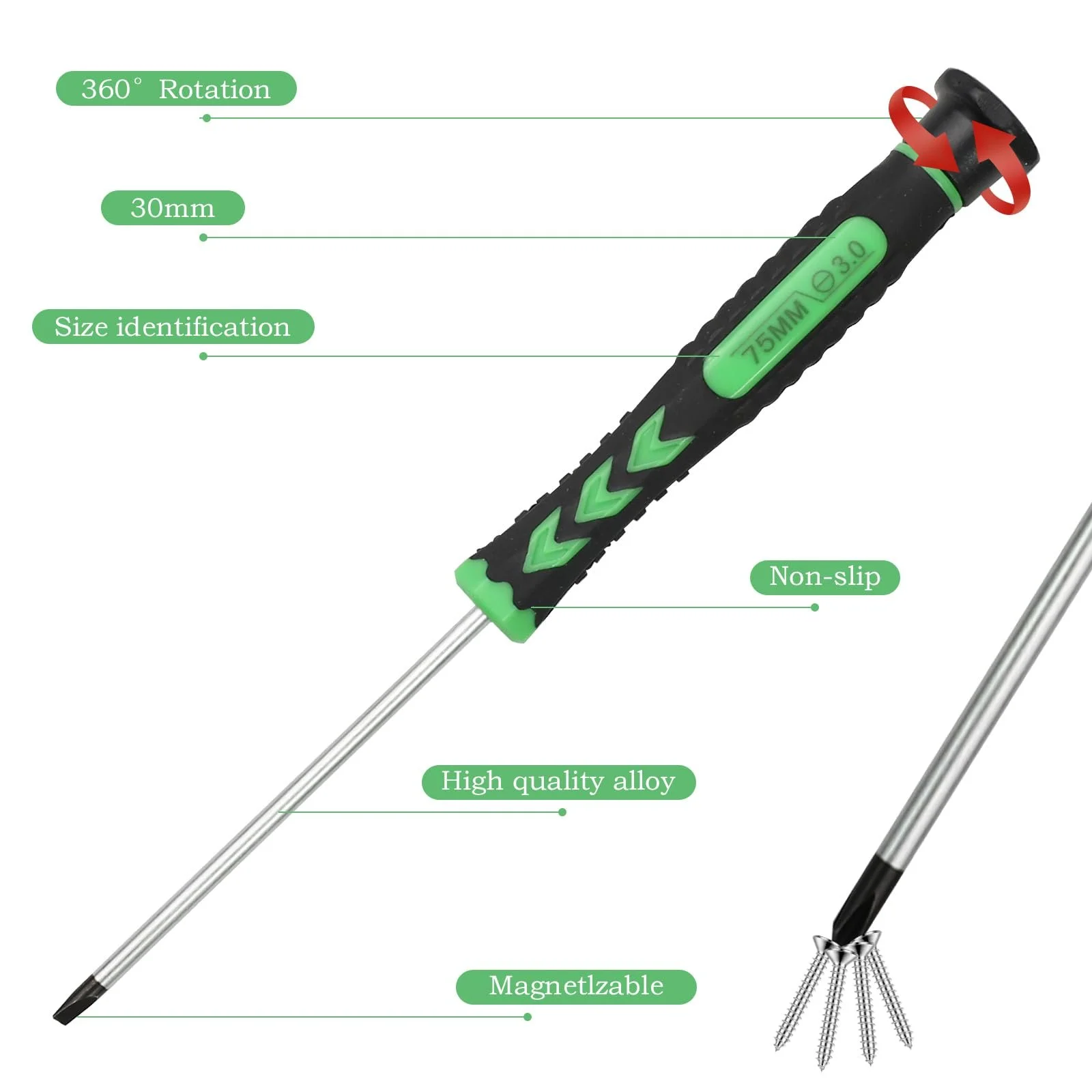 Набір прецизійних викруток 8 шт. для годинникарів та електроніки, фото №3