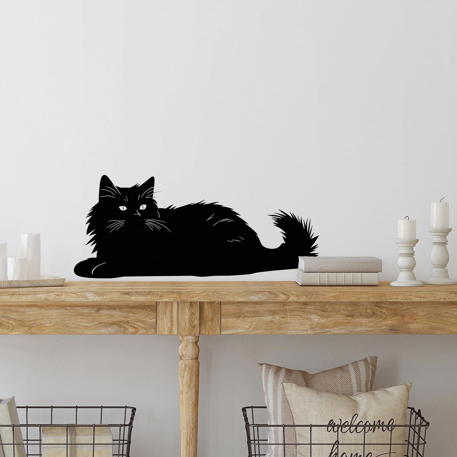 Наклейка на стіну GRAZDesign Кіт що лежить вінілова самоклеюча 71 x 30 см чорна, фото №1 Наклейка на стіну GRAZDesign Кіт що лежить вінілова самоклеюча 71 x 30 см чорна, фото №1