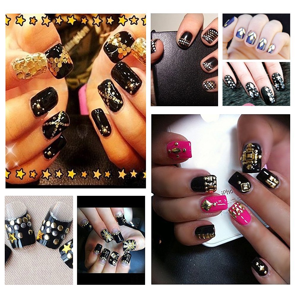 Металлические украшения для ногтей Demiawaking 3D 1200 шт, 3 типа, фото №4