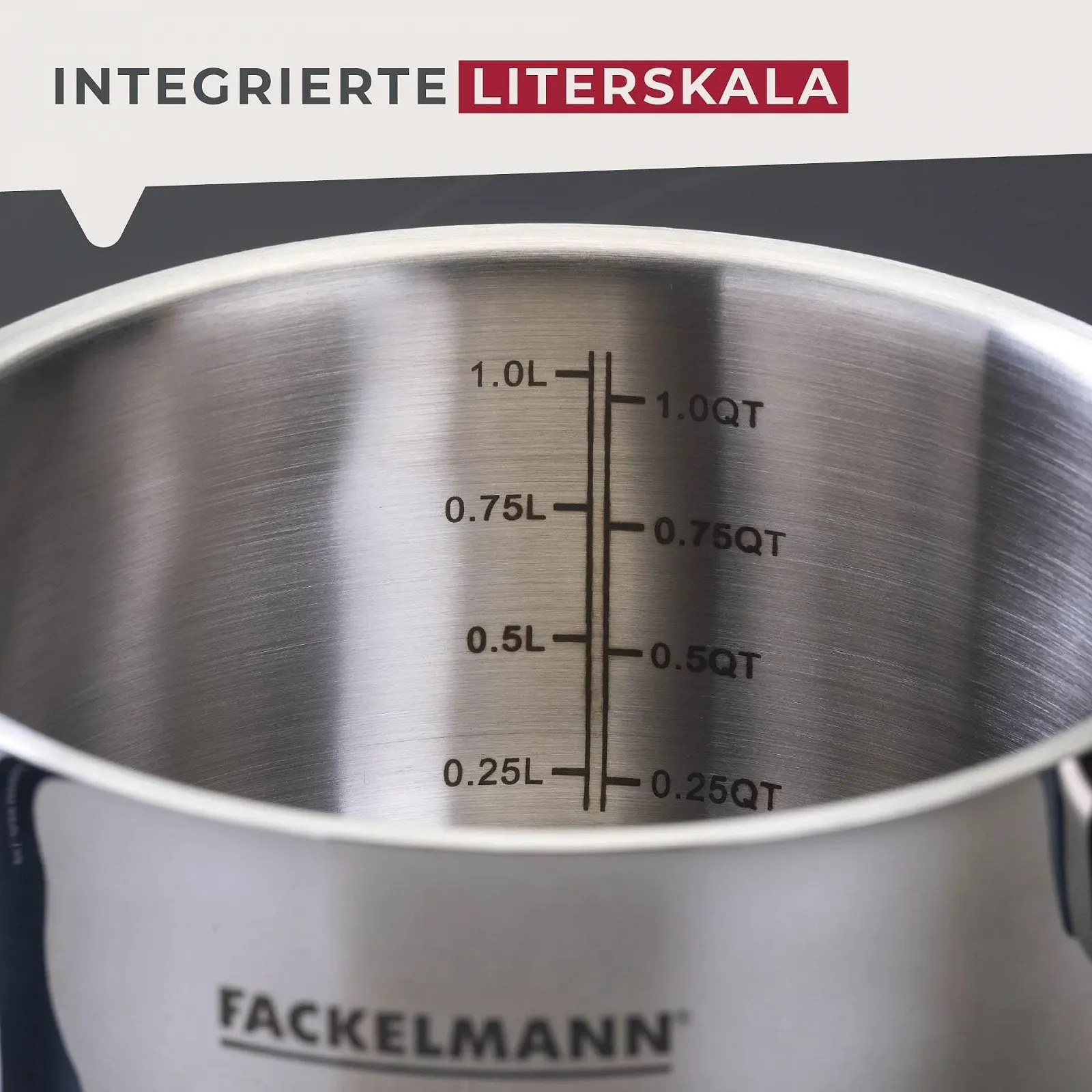 Кастрюля FACKELMANN Essential 14 см нержавеющая сталь темно-синяя, фото №7 Кастрюля FACKELMANN Essential 14 см нержавеющая сталь темно-синяя, фото №7
