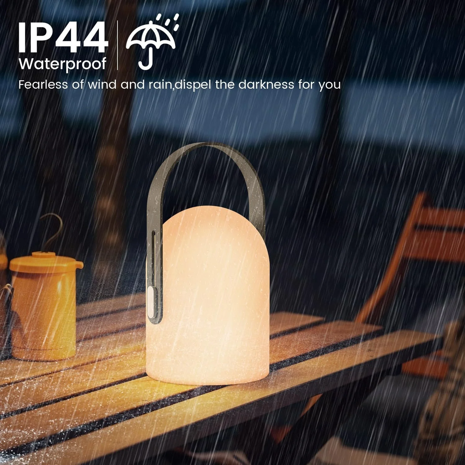 Світлодіодна настільна лампа gabless Бездротова з пультом ДК 16 кольорів IP44 1800 мАг Сіра, фото №5