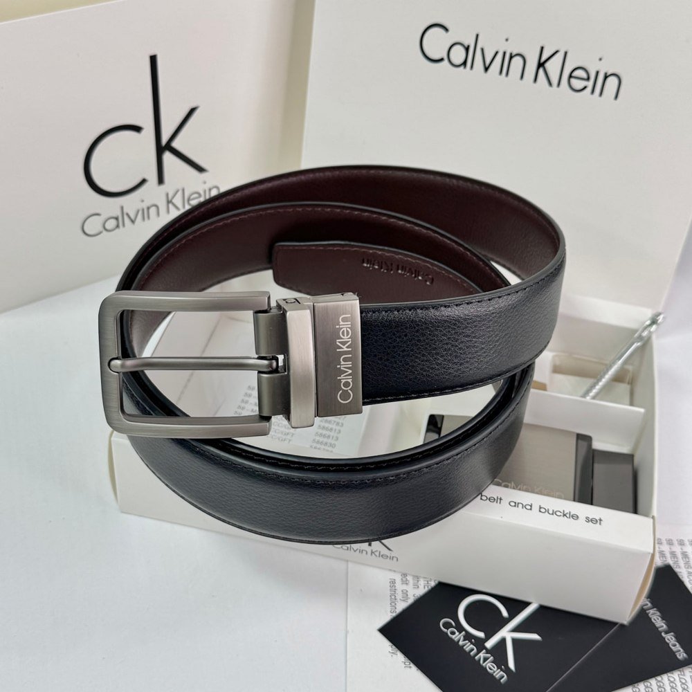 Ремінь Calvin Klein подарунковий набір шкіряний з двома пряжками, фото №5