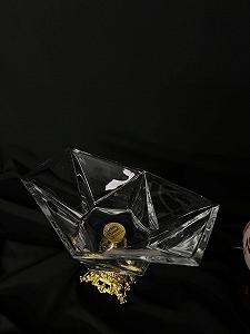 Велика цукерниця кришталь на золотій ніжці 32х25 см synthetic.ua - Фото 1