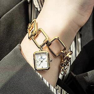 Жіночий Годинник findtime Кварцовий Золотий Браслет synthetic.ua - Фото 1