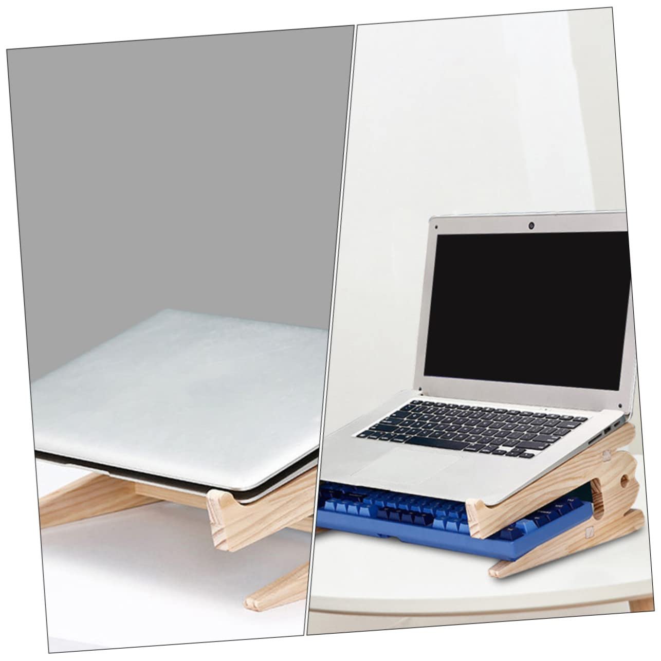 Подставка для ноутбука деревянная, складная, многофункциональная, стабильная полка-органайзер для ноутбука/планшета с элегантной поверхностью, фото №8 Подставка для ноутбука деревянная, складная, многофункциональная, стабильная полка-органайзер для ноутбука/планшета с элегантной поверхностью, фото №8