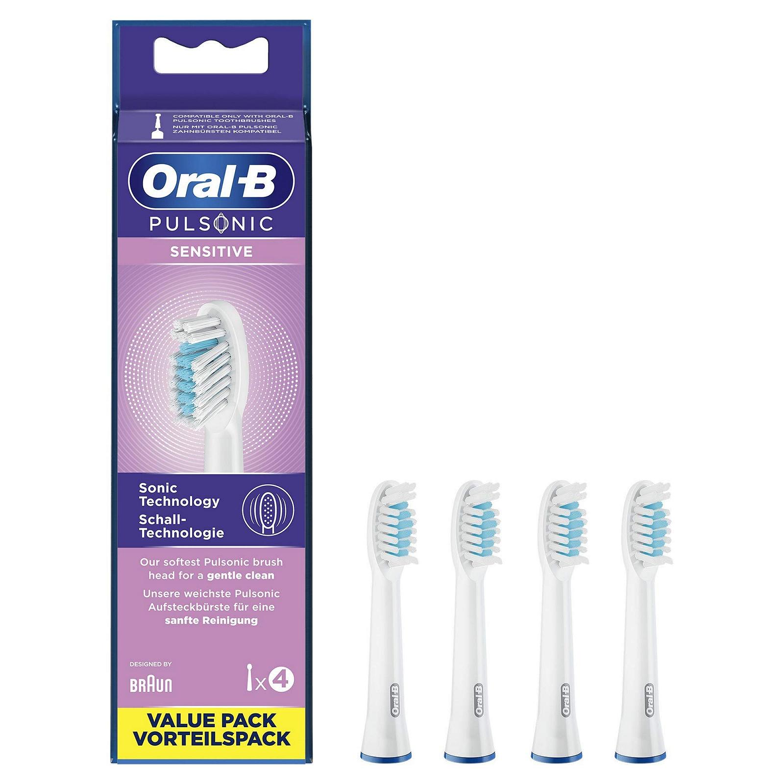 Зубна щітка електрична звукова Oral-B Pulsonic Slim Clean 2000, чорна та змінні насадки для зубної щітки Pulsonic Sensitive, 4 шт, насадка для зубної щітки Oral-B Sonic, фото №7