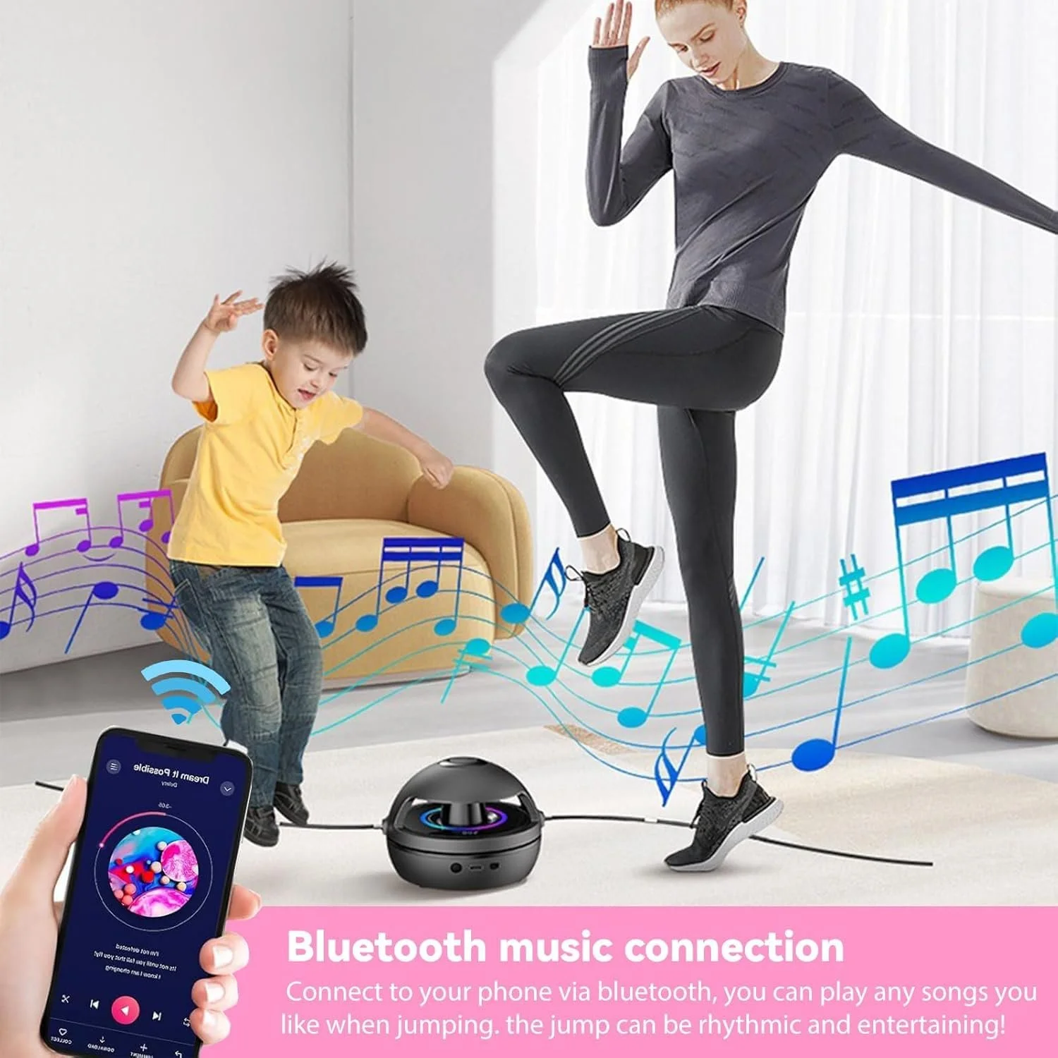 Електронна скакалка-машина автоматична з пультом ДК, LED-лічильником та Bluetooth 1-10 рівнів швидкості, фото №5