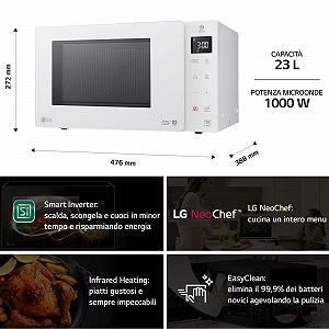 Микроволновая печь LG MH6336GIH 23 л 1000 Вт Белая synthetic.ua - Фото 1