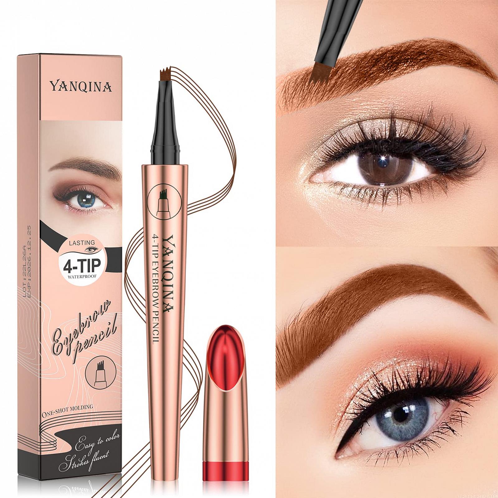 Олівець для брів Anifer Liquid Microblading 4-Point Fork Tip Водостійкий Тривалість Чорний, фото №3
