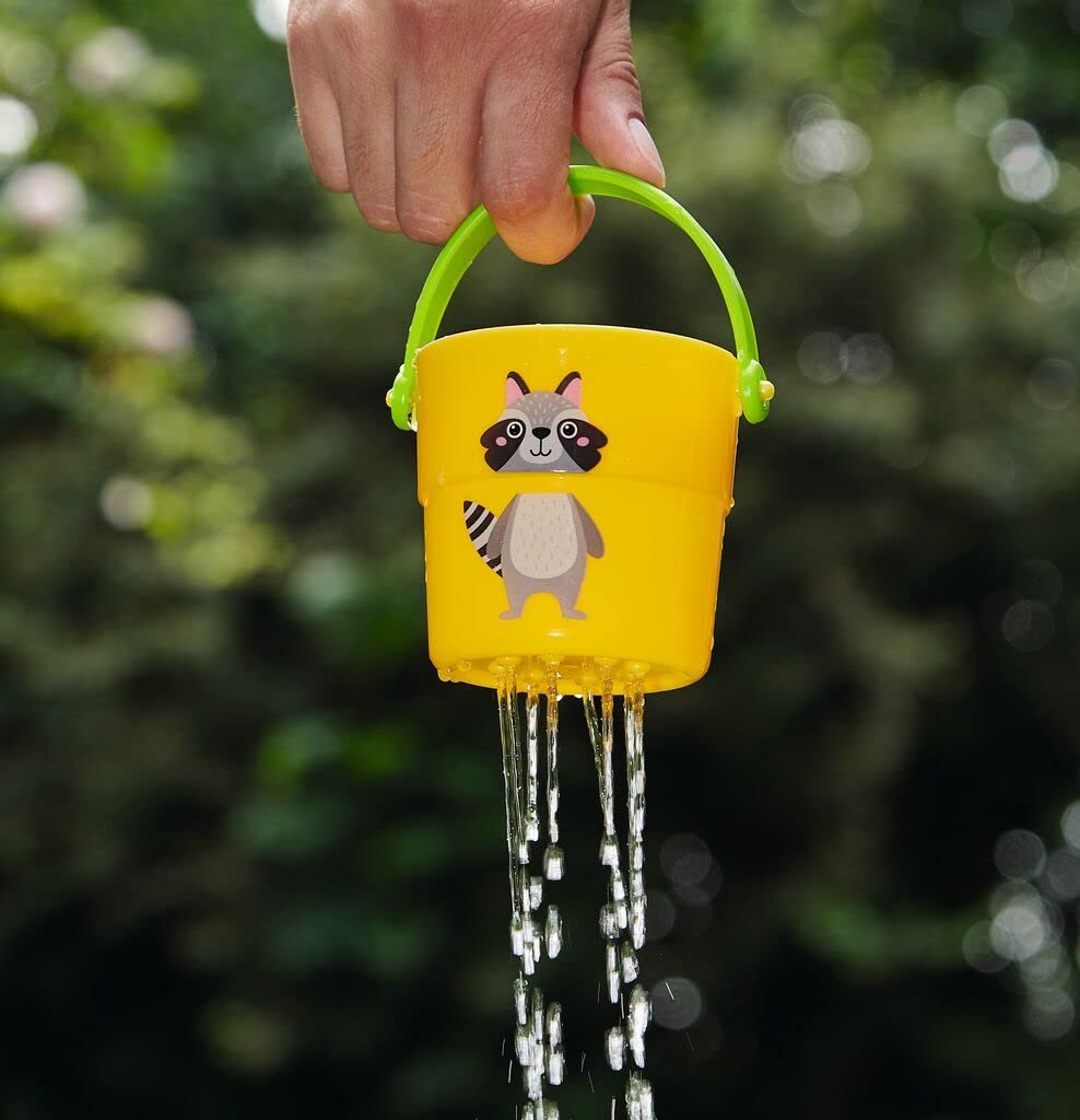 Набір для купання moses. Game Bucket Stacking Set, для ванни, 4 різнокольорові відерця з ручкою та візерунком з отворів, фото №3