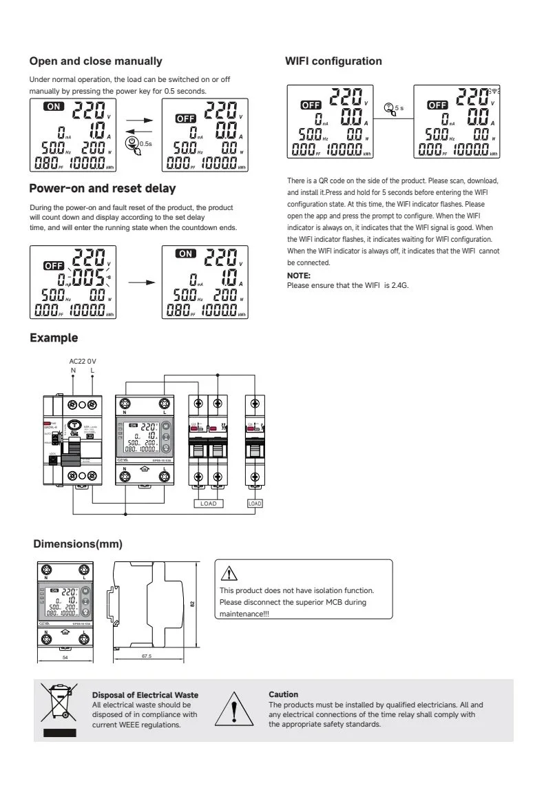 Пристрій захисту напруги та струму GEYA GPS8-10 Wi-Fi, фото №13