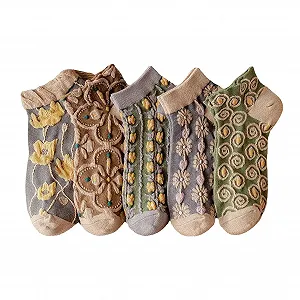 Вишиті шкарпетки Жіночі, Вишиті квіткові вінтажні шкарпетки - Фото 1