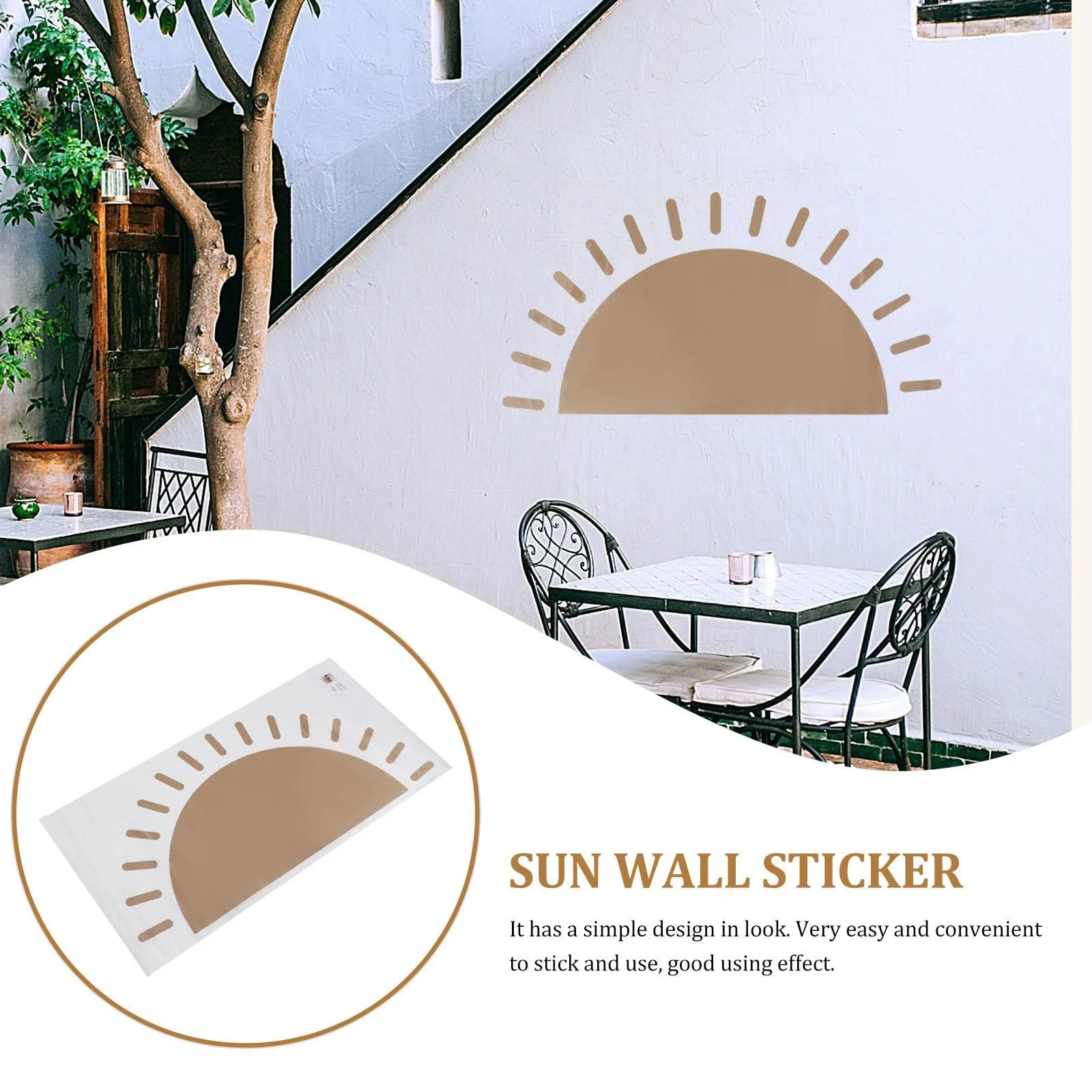 Наклейка на стіну Ciieeo Boho Sun PVC Коричнева, фото №9
