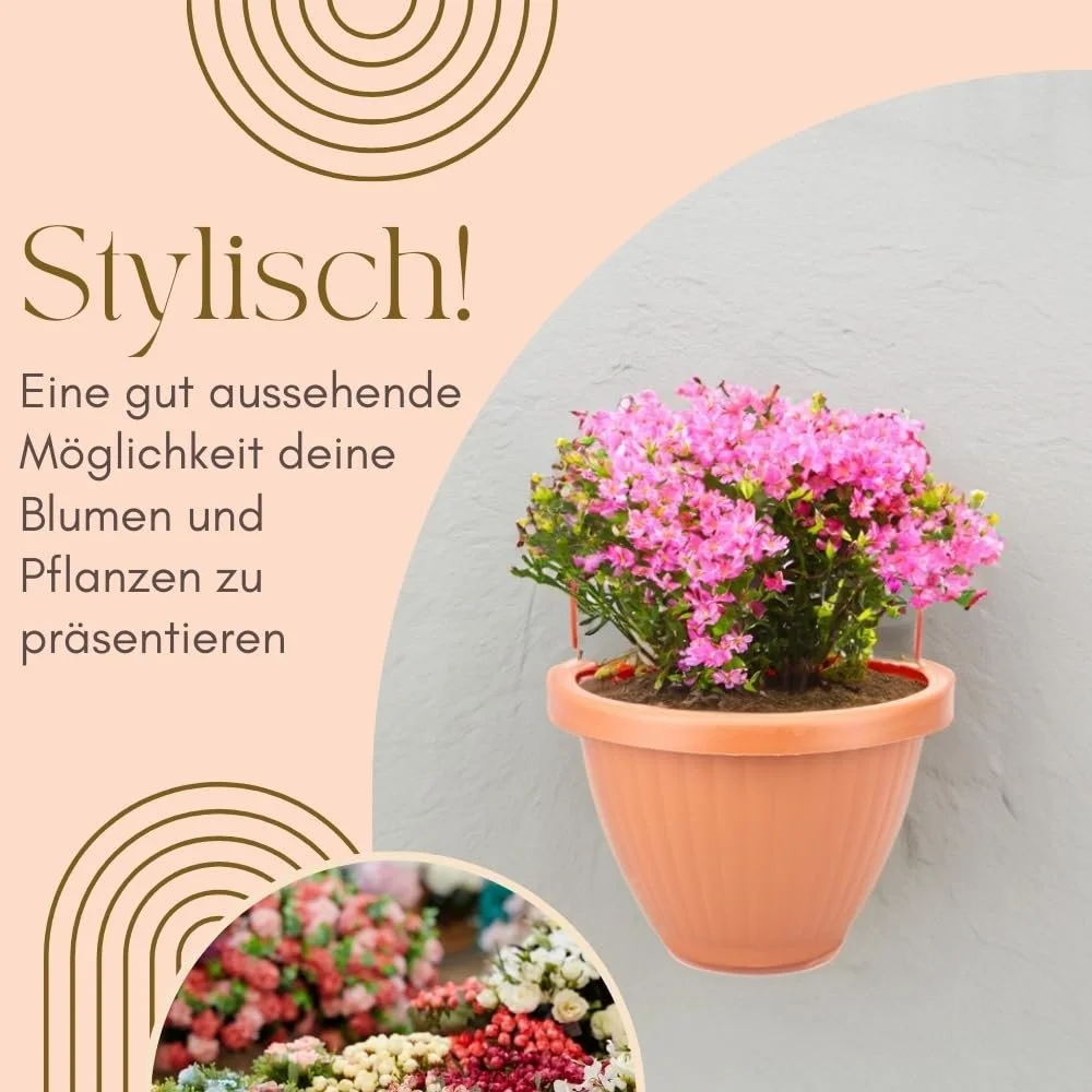 Настінний квітковий горщик GarPet набір 2 шт. 30 см теракотовий, фото №3