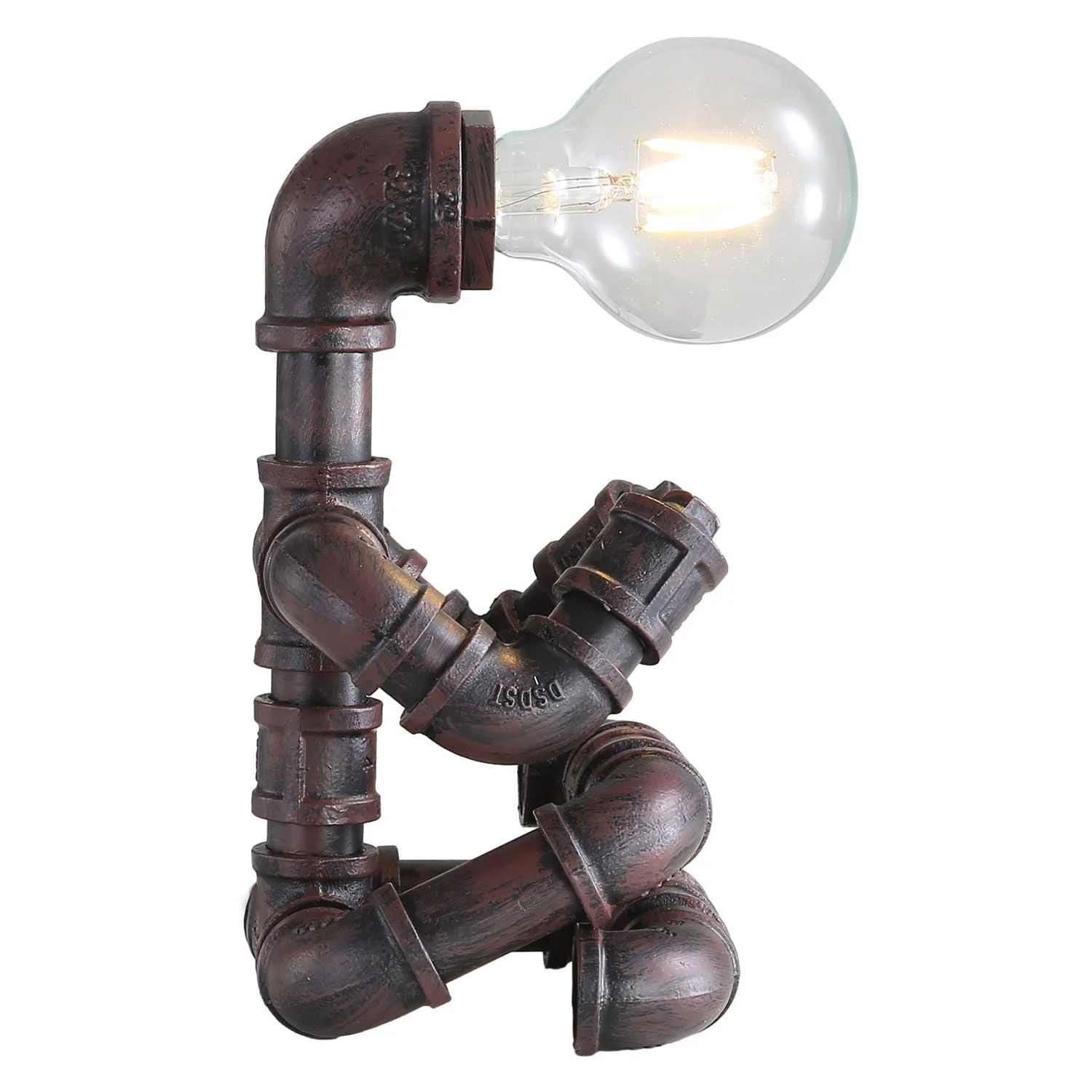 Настільна лампа Steampunk Retro Industrial Water Pipe Robot Металева E27 Yoga, фото №2