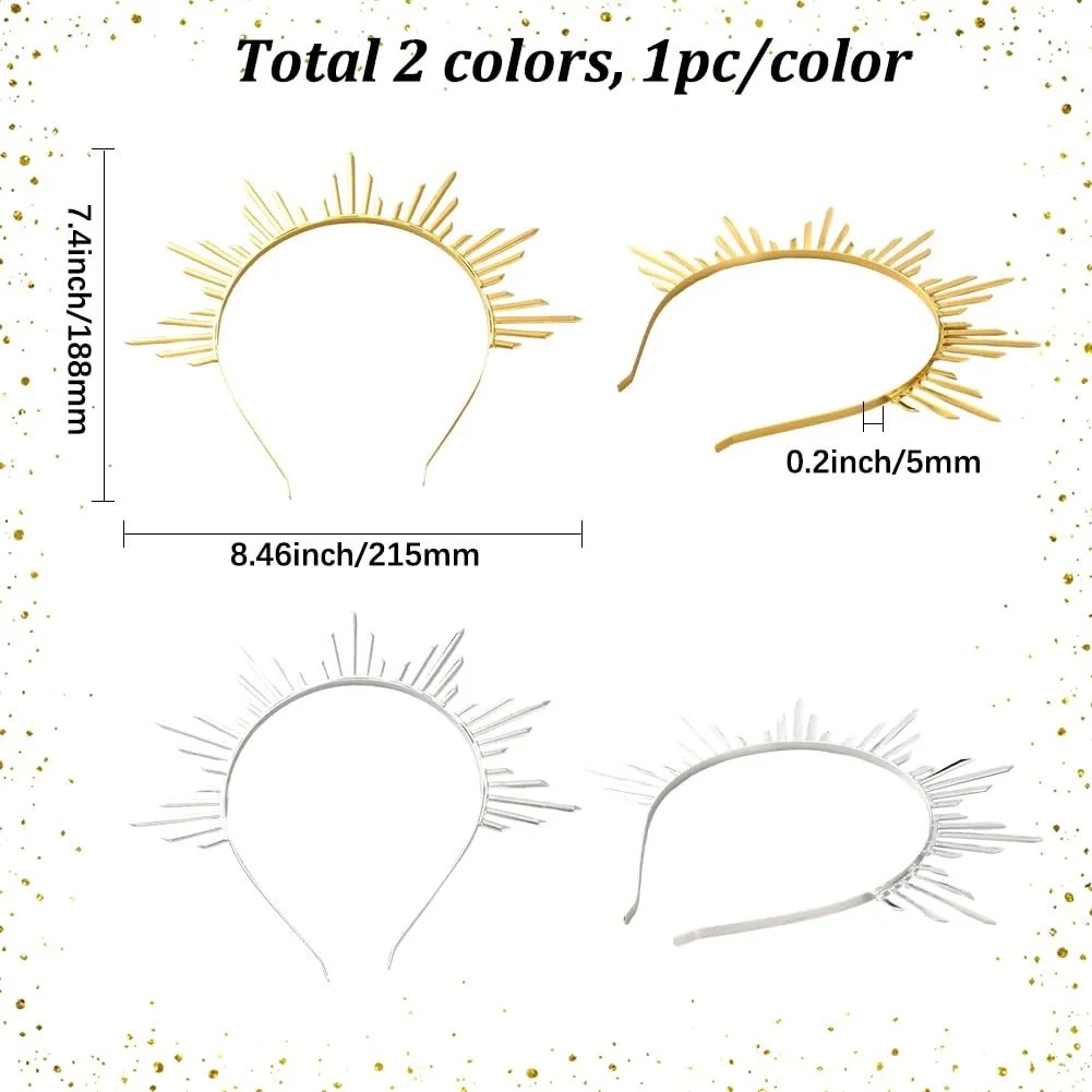 Набір з 2 золотистих та сріблястих обручів, фото №2