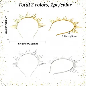 Набор из 2 золотистых и серебристых обручей. synthetic.ua - Фото 1