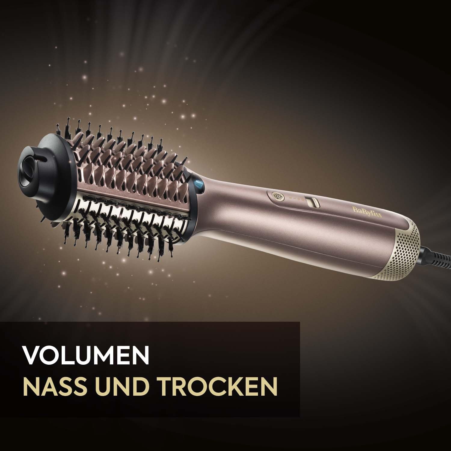 Фен-щітка BaByliss Air Power Volume AS95E 2-в-1 Wet and Dry Ion Ceramic 1000 W Золотиста, фото №12 Фен-щітка BaByliss Air Power Volume AS95E 2-в-1 Wet and Dry Ion Ceramic 1000 W Золотиста, фото №12