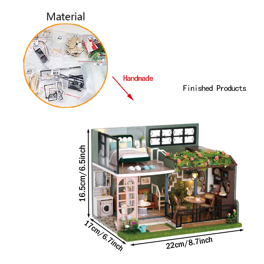 Миниатюрный Домик-Лофт с Пылезащитным Колпаком и Музыкальной Шкатулкой DIY 1:24, фото №7