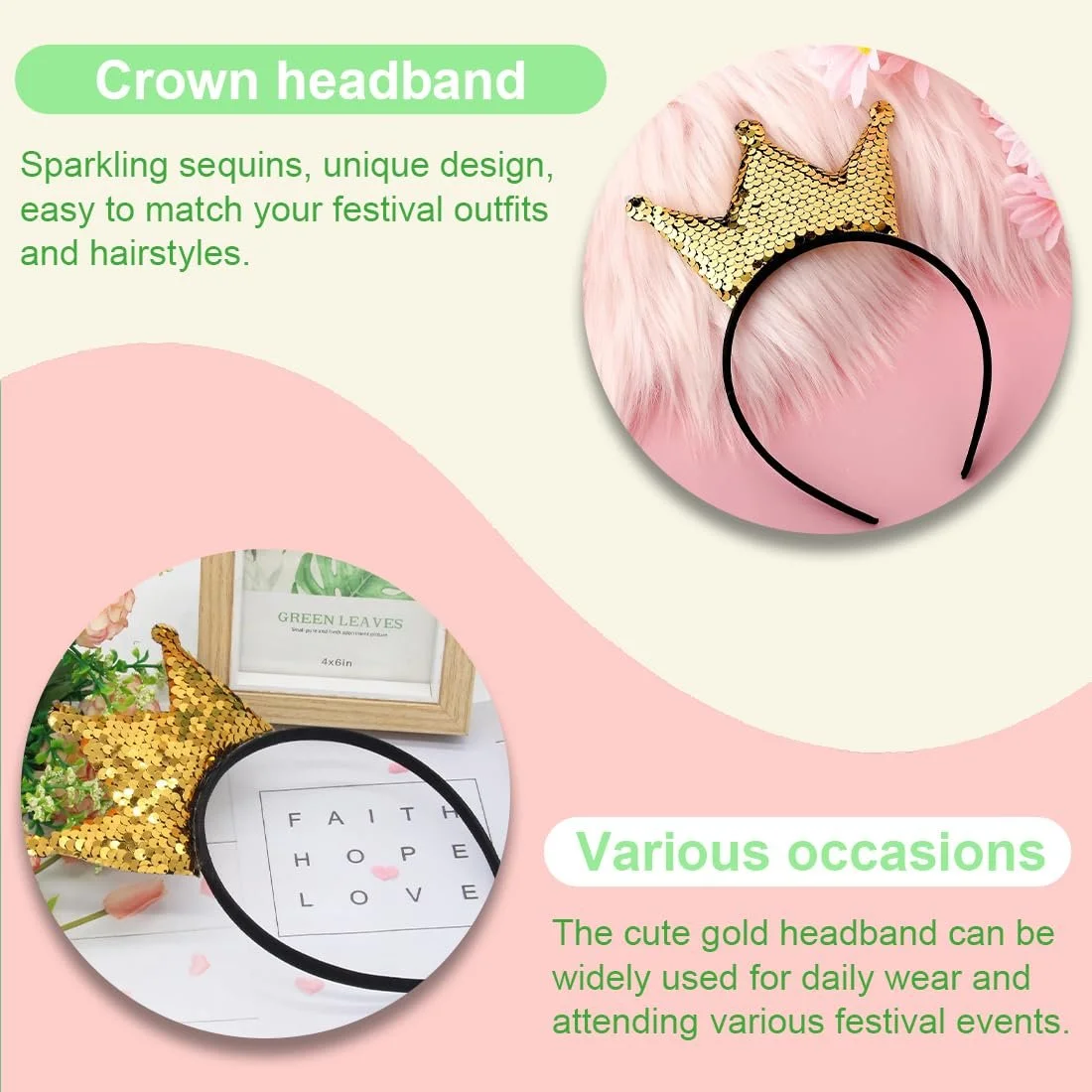 Набір із 2 блискучих обручів для волосся, фото №5